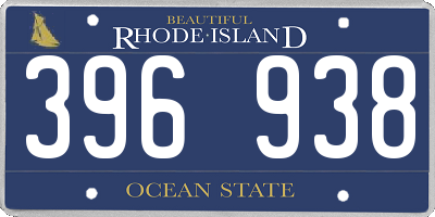 RI license plate 396938