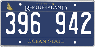 RI license plate 396942