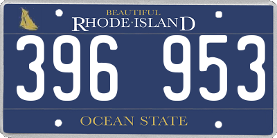 RI license plate 396953