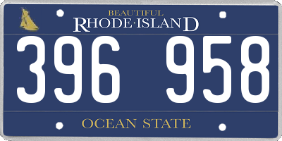RI license plate 396958