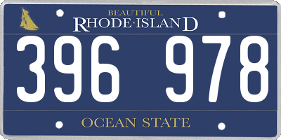 RI license plate 396978