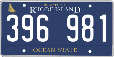 RI license plate 396981