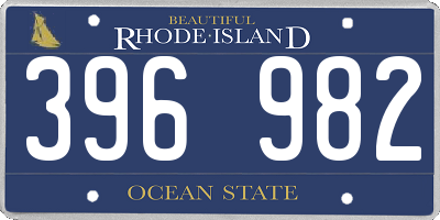 RI license plate 396982