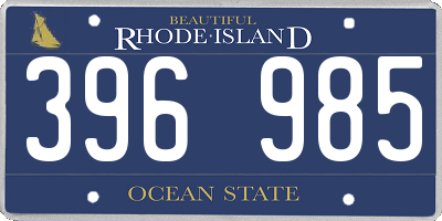 RI license plate 396985