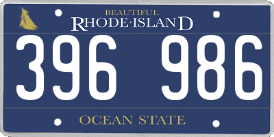 RI license plate 396986
