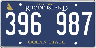 RI license plate 396987