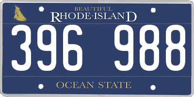 RI license plate 396988