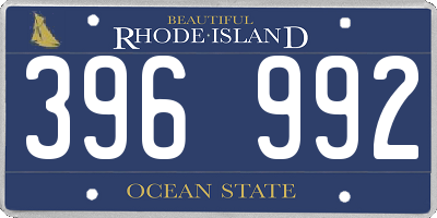 RI license plate 396992