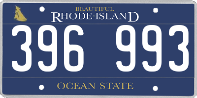 RI license plate 396993