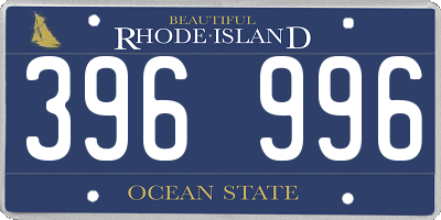 RI license plate 396996