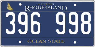 RI license plate 396998