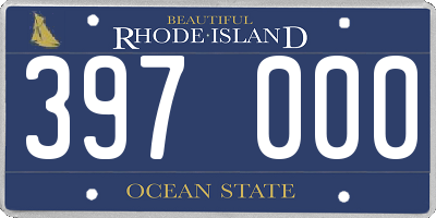 RI license plate 397000
