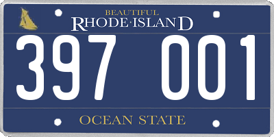 RI license plate 397001