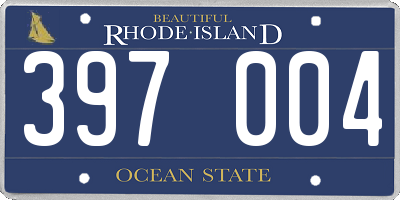 RI license plate 397004