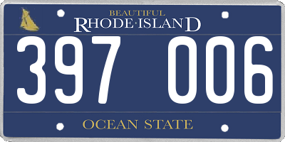 RI license plate 397006