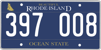 RI license plate 397008