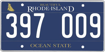RI license plate 397009
