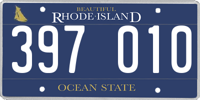 RI license plate 397010