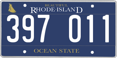 RI license plate 397011