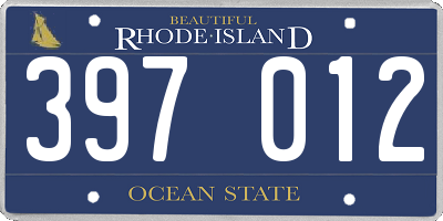RI license plate 397012