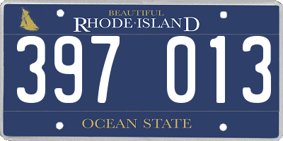 RI license plate 397013
