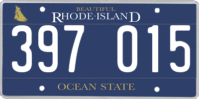 RI license plate 397015