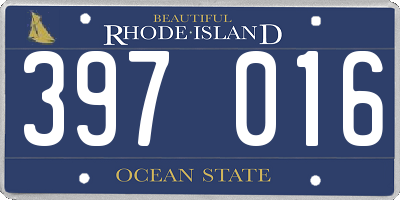 RI license plate 397016