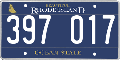RI license plate 397017