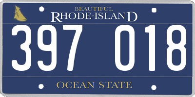 RI license plate 397018
