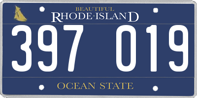 RI license plate 397019