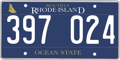 RI license plate 397024