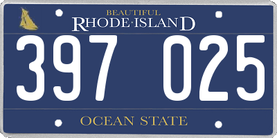 RI license plate 397025