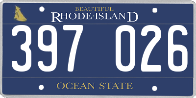 RI license plate 397026