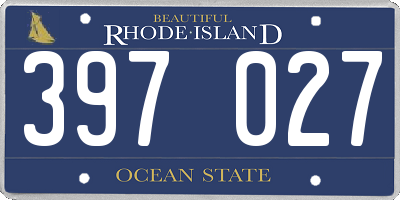 RI license plate 397027