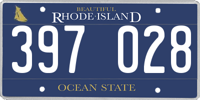 RI license plate 397028