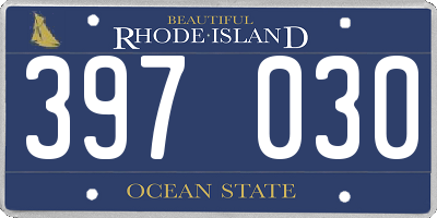 RI license plate 397030