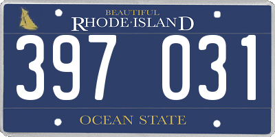 RI license plate 397031
