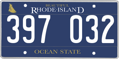 RI license plate 397032