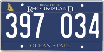 RI license plate 397034