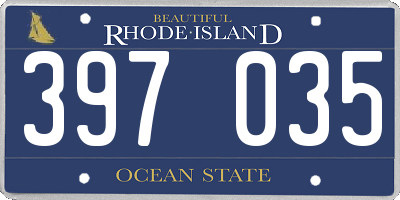 RI license plate 397035