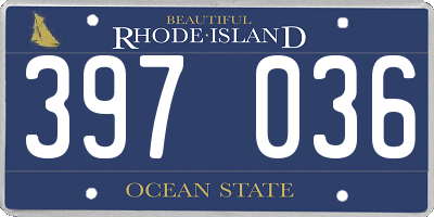 RI license plate 397036