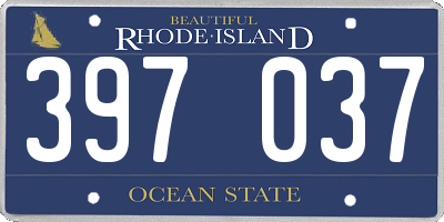 RI license plate 397037