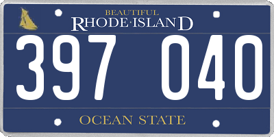 RI license plate 397040