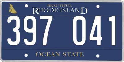 RI license plate 397041