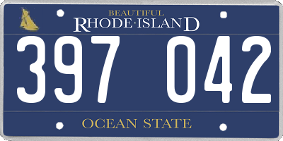 RI license plate 397042