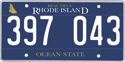 RI license plate 397043