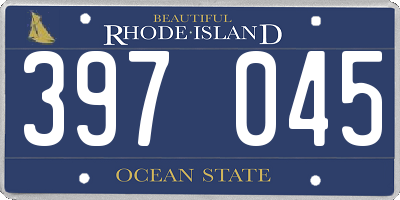 RI license plate 397045