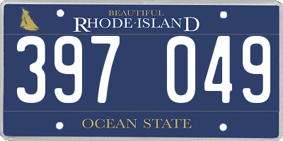 RI license plate 397049