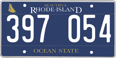RI license plate 397054