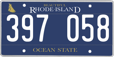RI license plate 397058